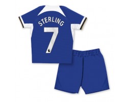 Chelsea Raheem Sterling #7 Hjemmebanesæt Børn 2023-24 Kort ærmer (+ korte bukser)